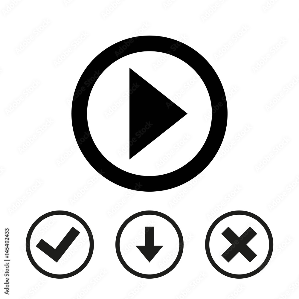 play icon stock vector illustration flat design play icon stock vector illustration flat design