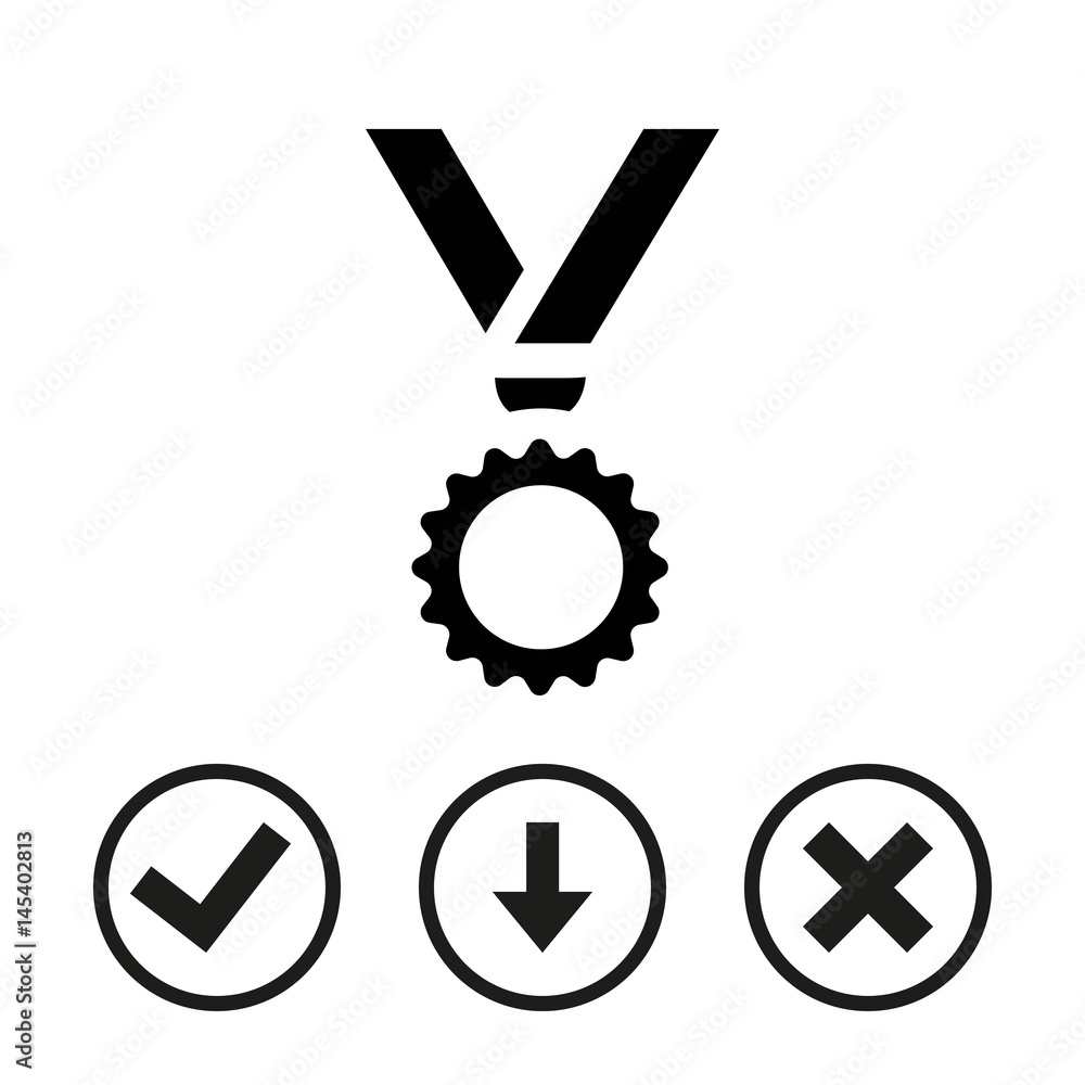 medal icon stock vector illustration flat design medal icon stock vector illustration flat design