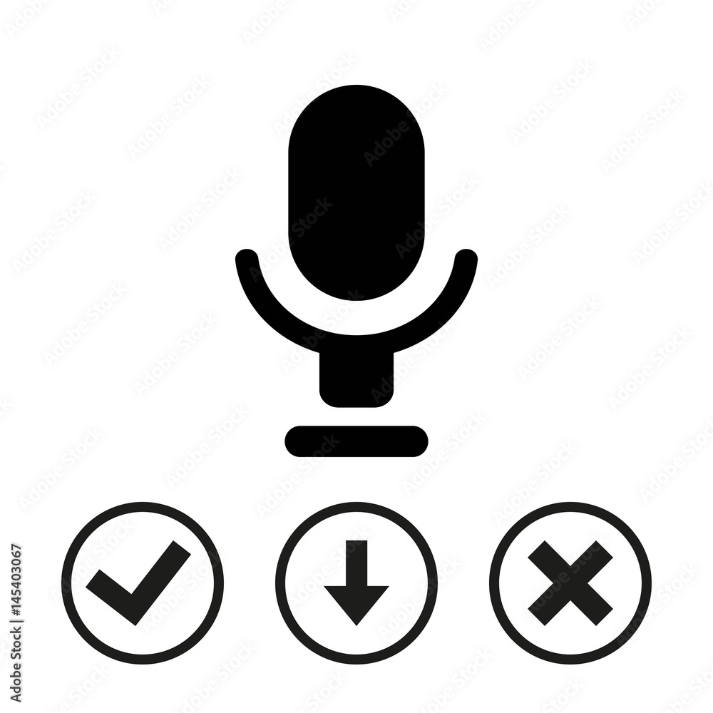 Microphone icon stock vector illustration flat design Microphone icon stock vector illustration flat design