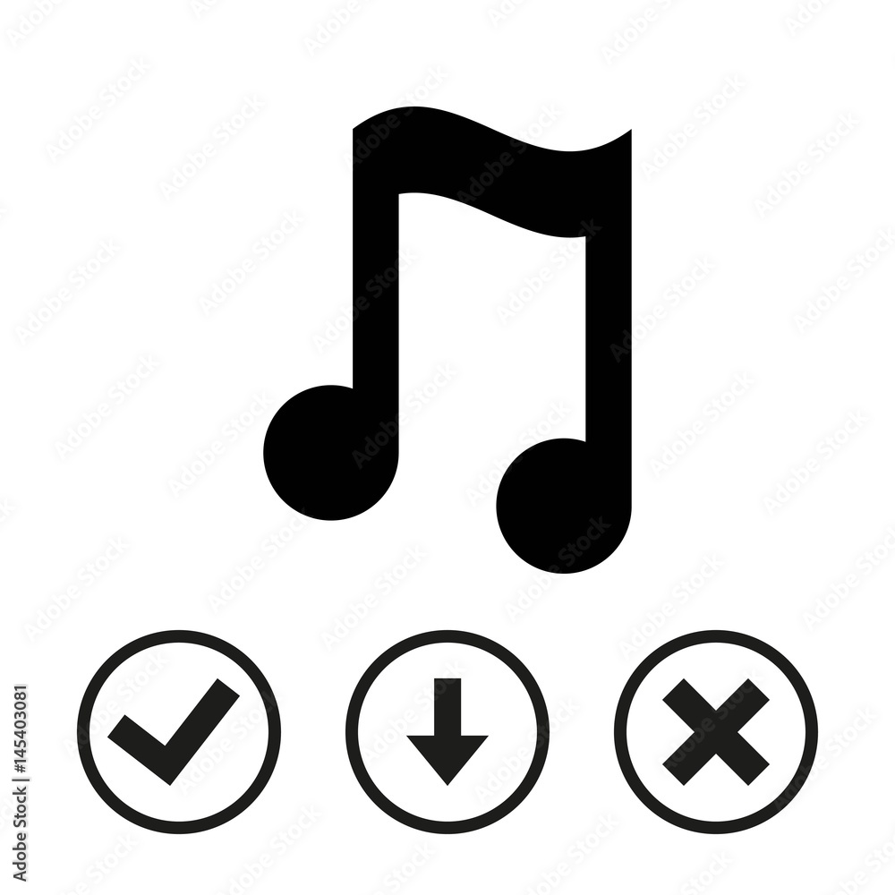 Music note icon stock vector illustration flat design Music note icon stock vector illustration flat design