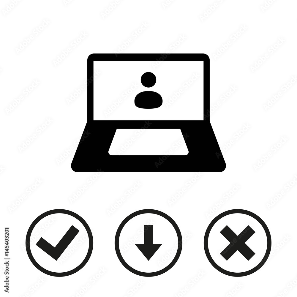 laptop with user icon in the middle vector illustration flat design laptop with user icon in the middle vector illustration flat design