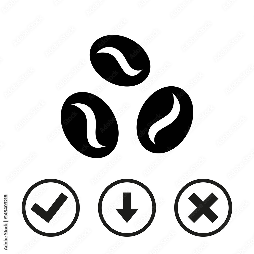 Coffee beans icon stock vector illustration flat design Coffee beans icon stock vector illustration flat design