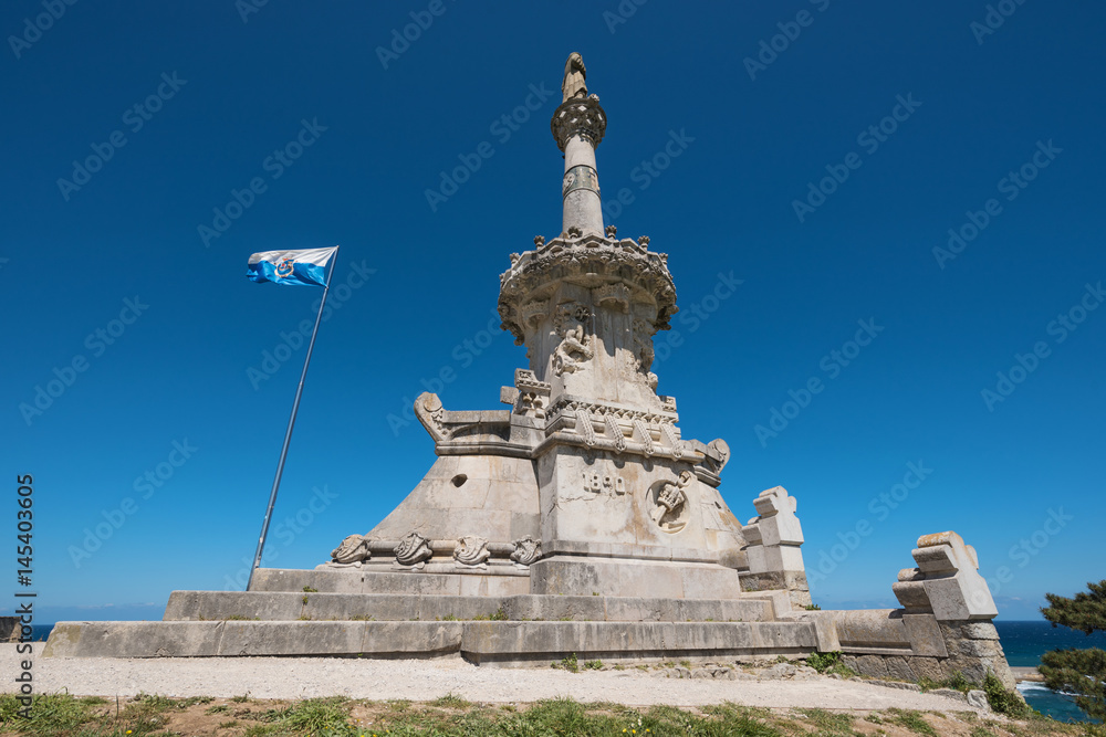 Nineteenth century Monument to Marques of Comillas, Comillas, Cantabria, Spain.