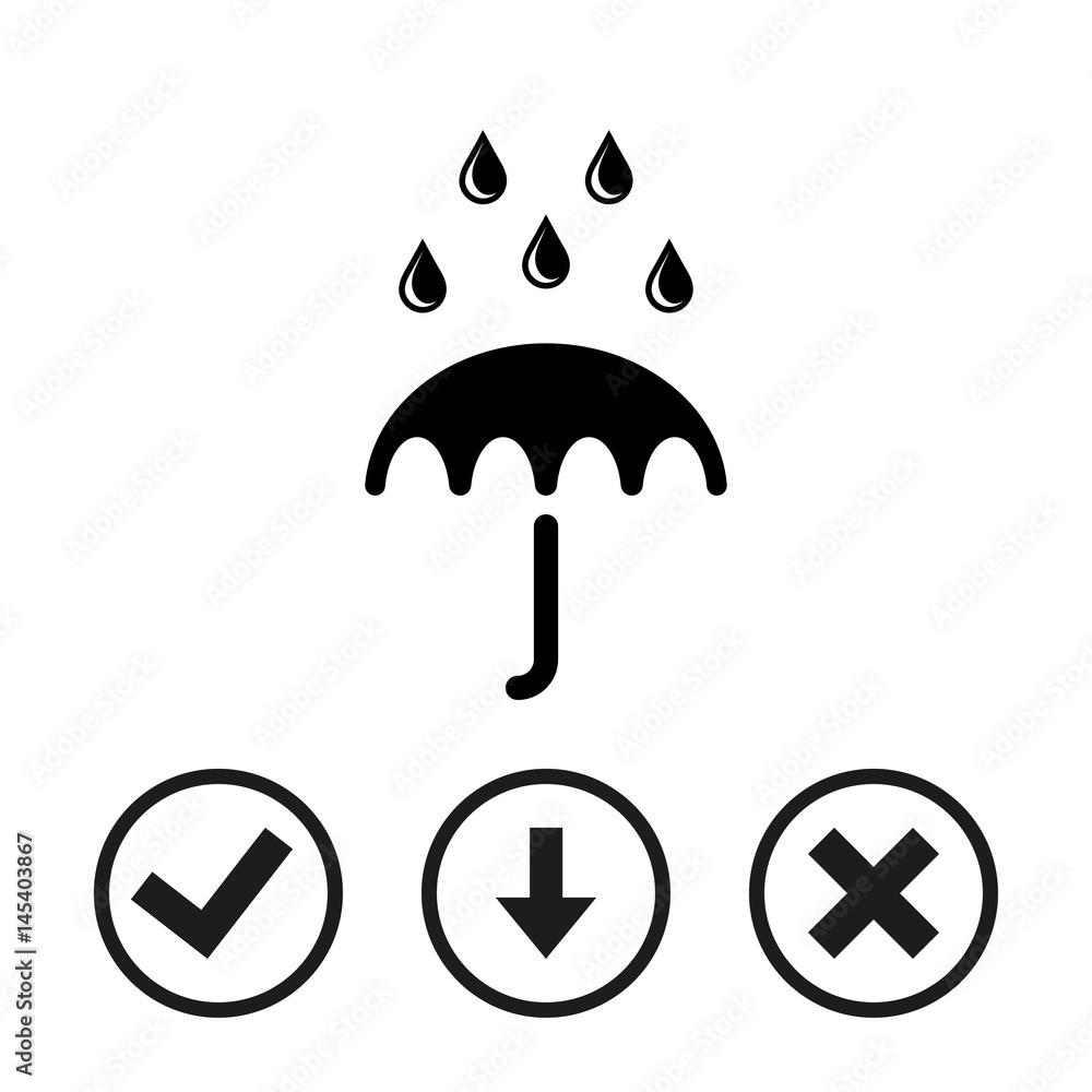 Umbrella vector icon. Rain protection symbol. Flat design style Umbrella vector icon. Rain protection symbol. Flat design style