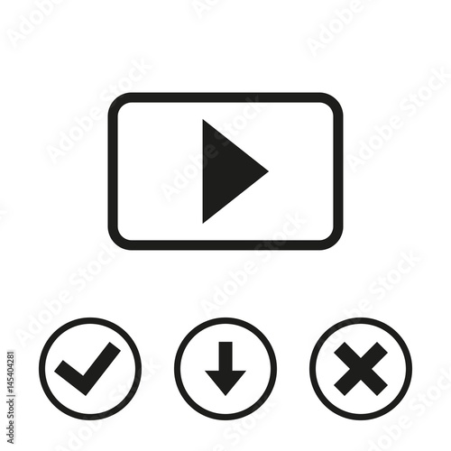 Free Download video icon stock vector illustration flat design - GFXLoad