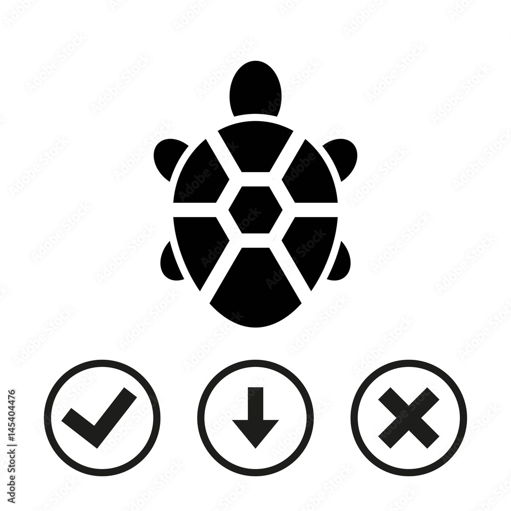 Obraz premium turtle icon stock vector illustration flat design