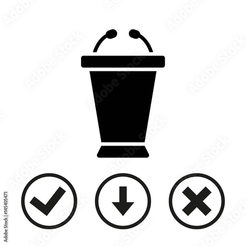 lectern with microphone icon stock vector illustration flat design