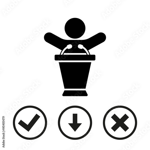 lectern with microphone icon stock vector illustration flat design