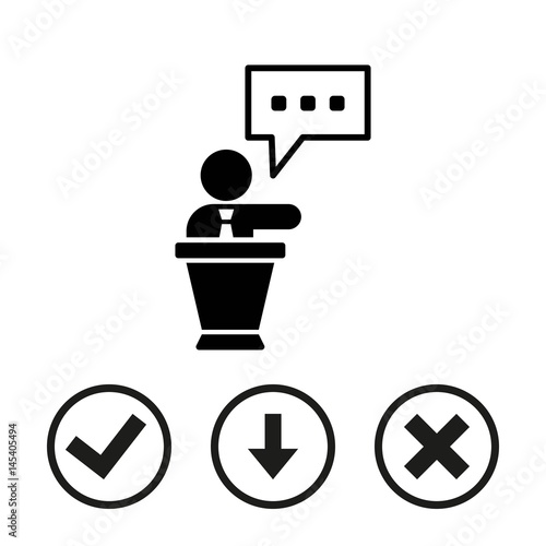 lectern with microphone icon stock vector illustration flat design