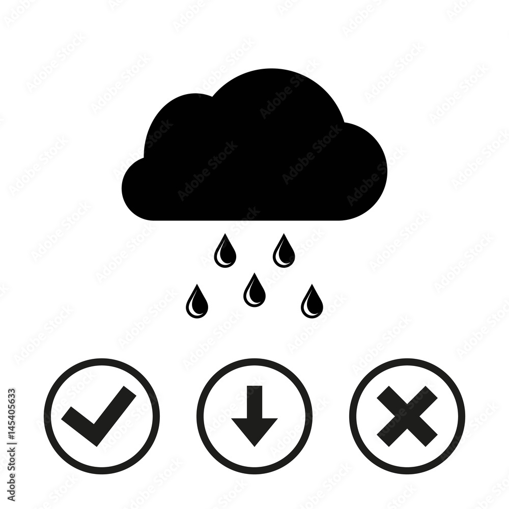 cloud with rain drops icon stock vector illustration flat design cloud with rain drops icon stock vector illustration flat design