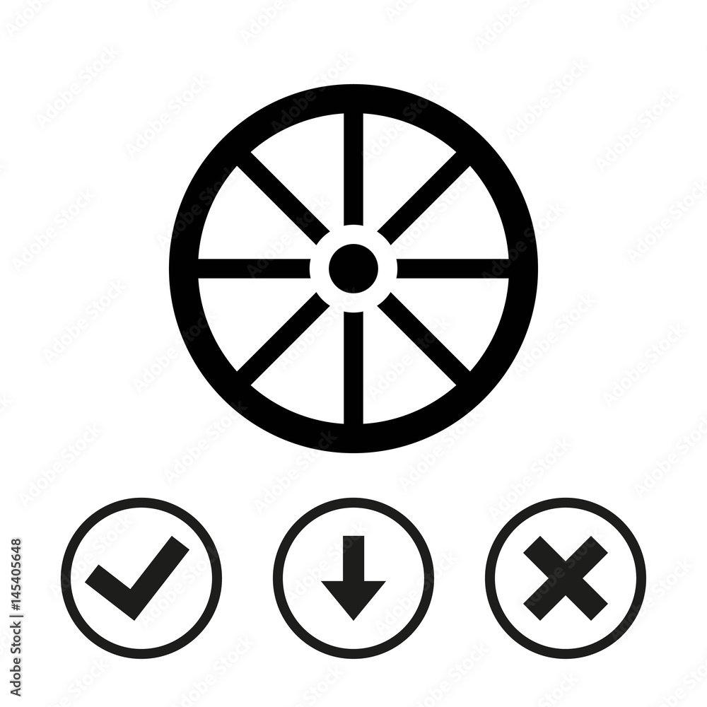 Obraz premium wheel icon stock vector illustration flat design