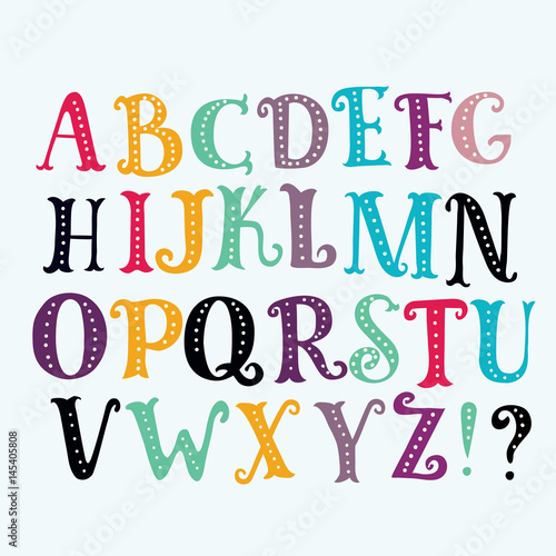881051 Bright alphabet set in vector.
