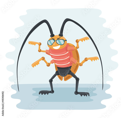 Vector illustration of cartoon cockroach