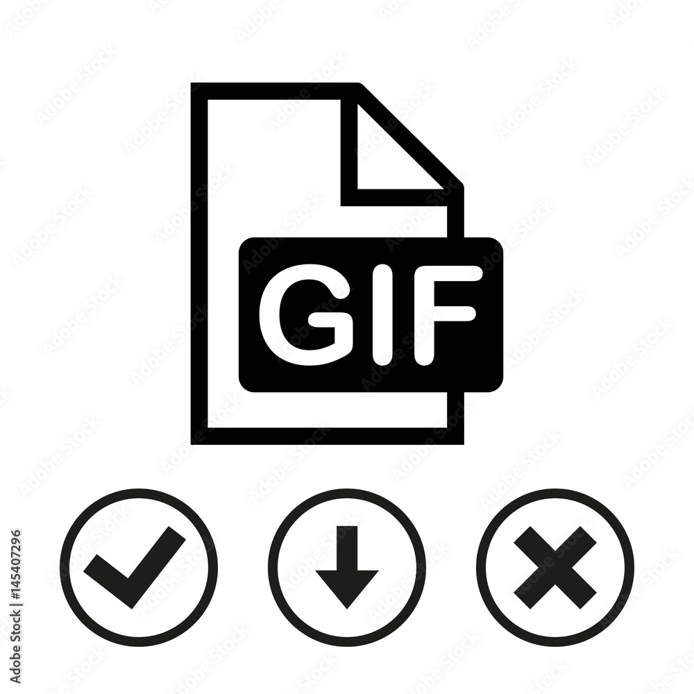 gif icon stock vector illustration flat design gif icon stock vector illustration flat design