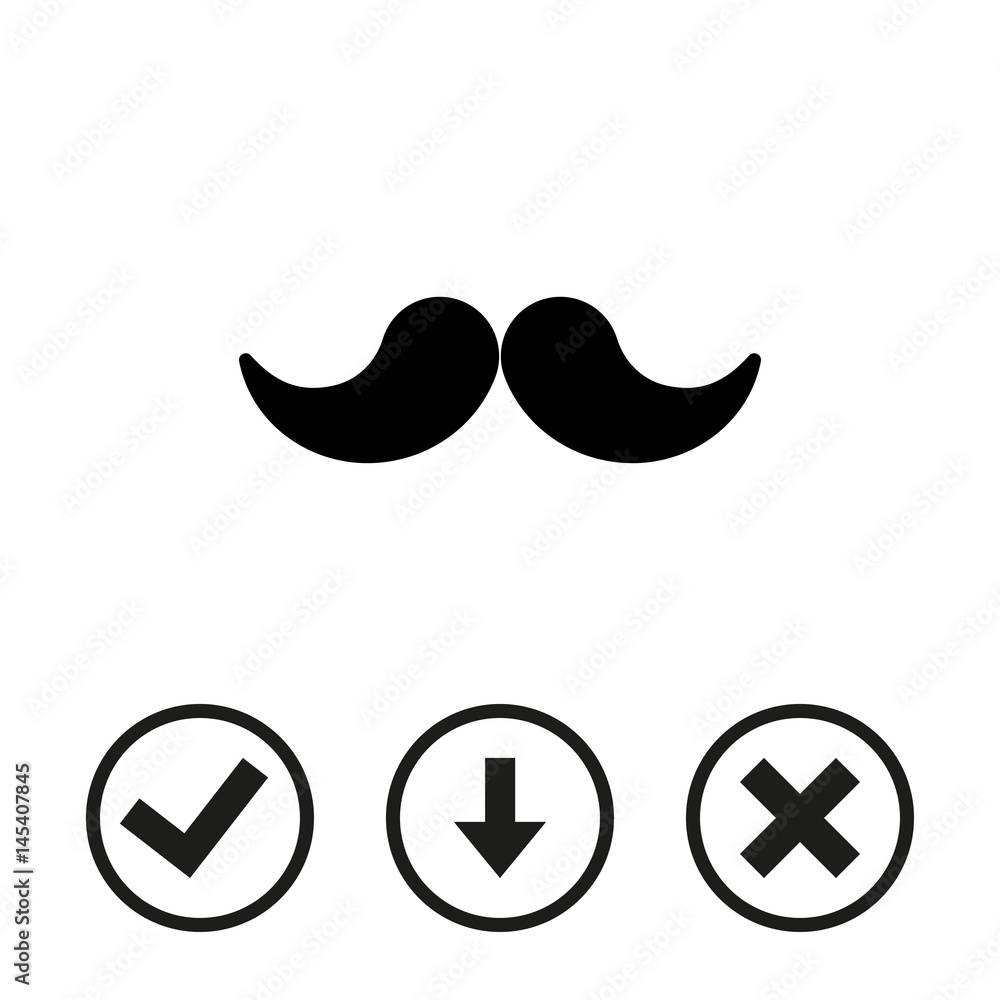 mustache icon stock vector illustration flat design mustache icon stock vector illustration flat design
