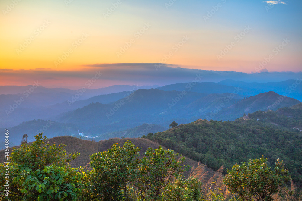 stunning scenery on hilltop near the border Thai -Myanmar