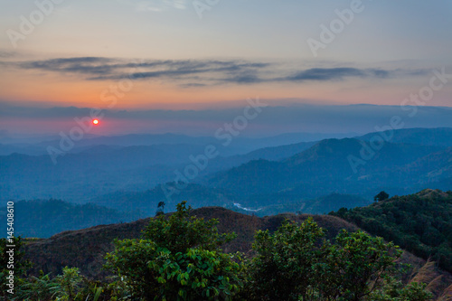 stunning scenery on hilltop near the border Thai-Myenmar