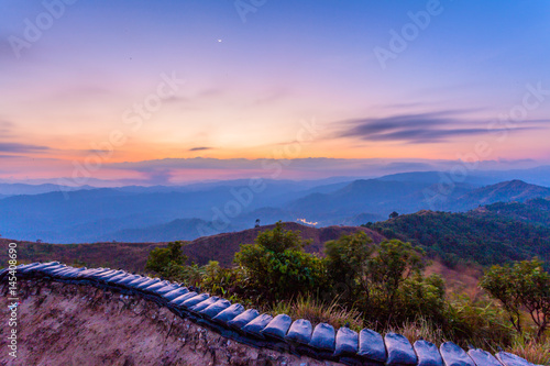 stunning scenery on hilltop near the border Thai-Myenmar