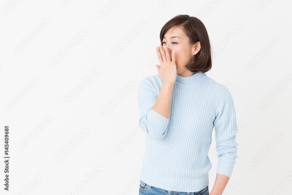 ミドル女性 あくび ミドル女性 あくび