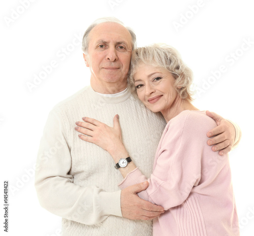 Happy senior couple isolate...