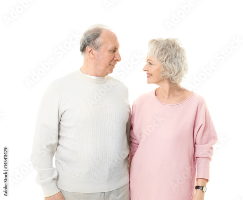 Happy senior couple isolate...