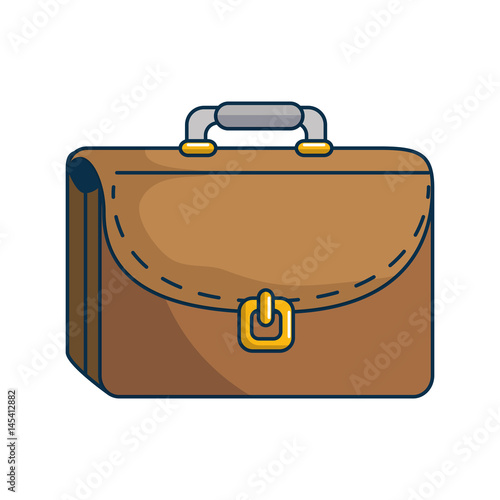briefcase icon over white background. colorful design. vector illustration