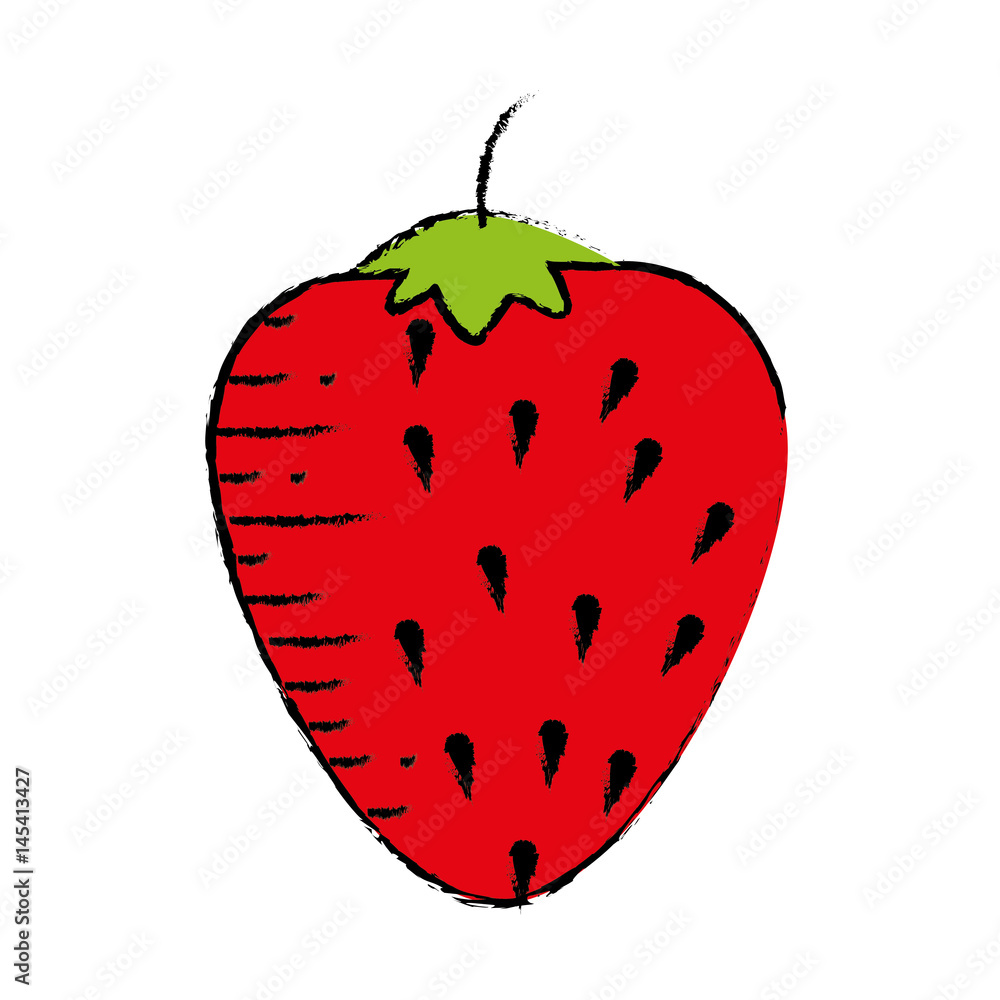 Fototapeta premium stawberry fruit icon over white background. colorful design. vector illustration
