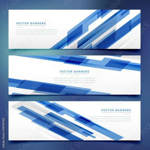 abstract blue banners and headers template