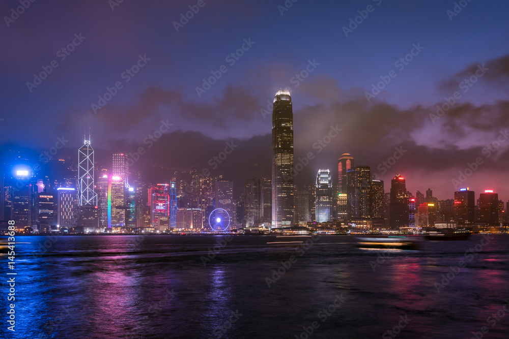 Fototapeta premium Wgląd nocy Hong Kong