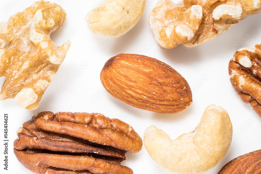 Fototapeta premium mix nuts isolated on white