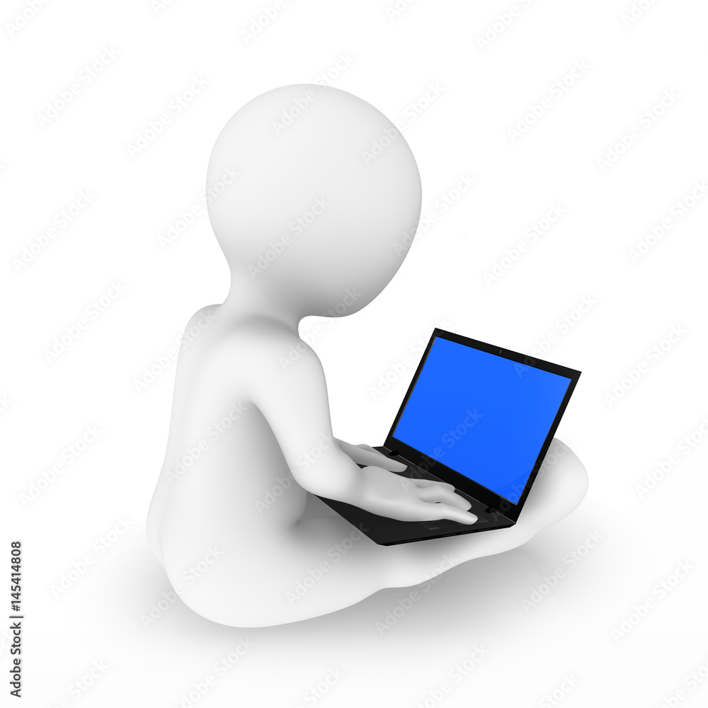 3d man with notebook. 3d man with notebook.