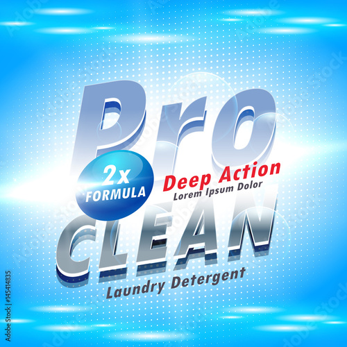 blue detergent advertising concept for washing and cleaning