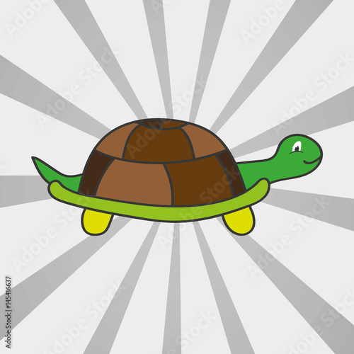 Tortuga dibujo hecho a mano vector