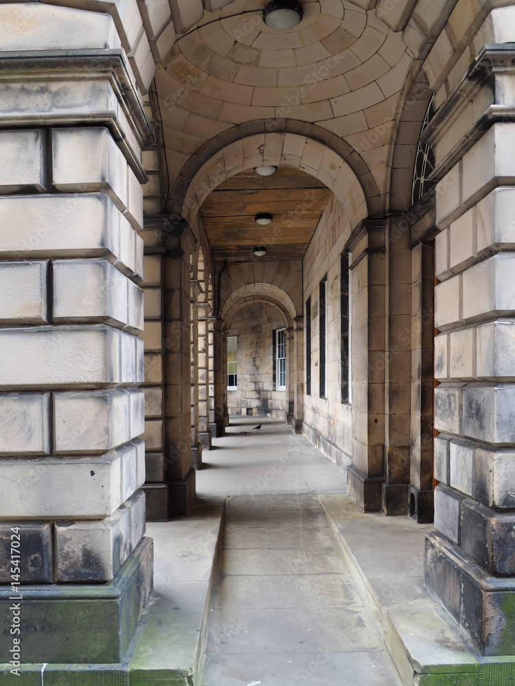 passageway with stone block columns passageway with stone block columns