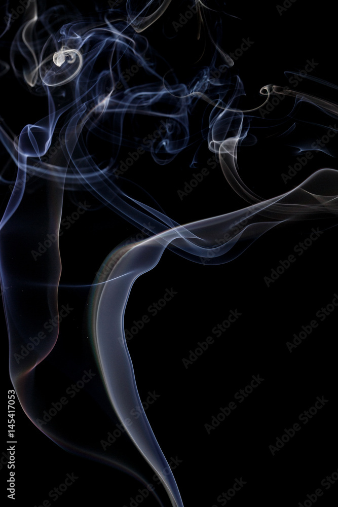 Abstract white blue smoke from aromatic sticks. Abstract white blue smoke from aromatic sticks.