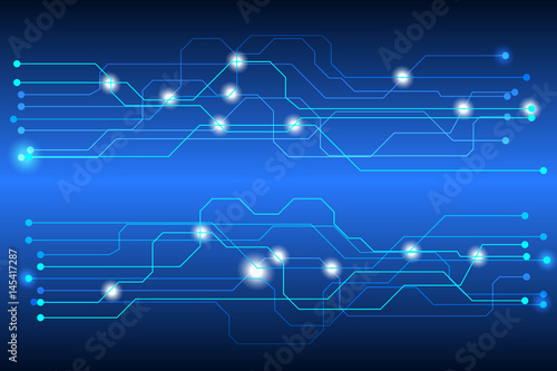 Abstract Blue Circuit Board Communication Idea Vector Background