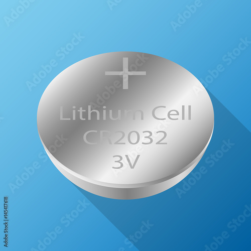 coin button watch lithium cell battery vector