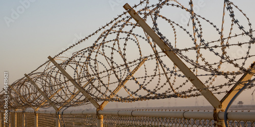 Middle East Desert Concertina Wire Fence photo