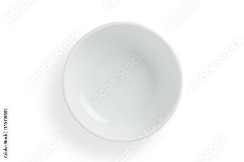 Empty white bowl on white background, clipping path included