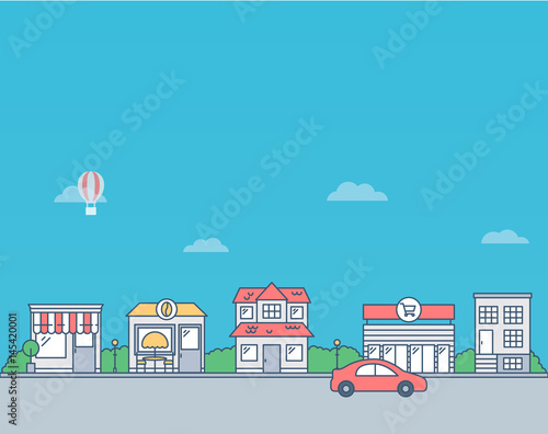 City, town vector illustration