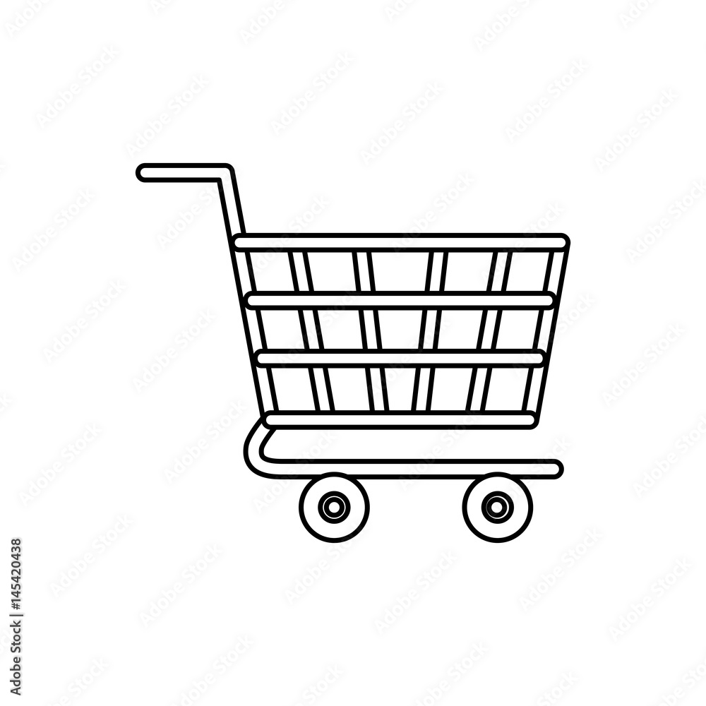 shopping cart icon over white background. vector illustration
