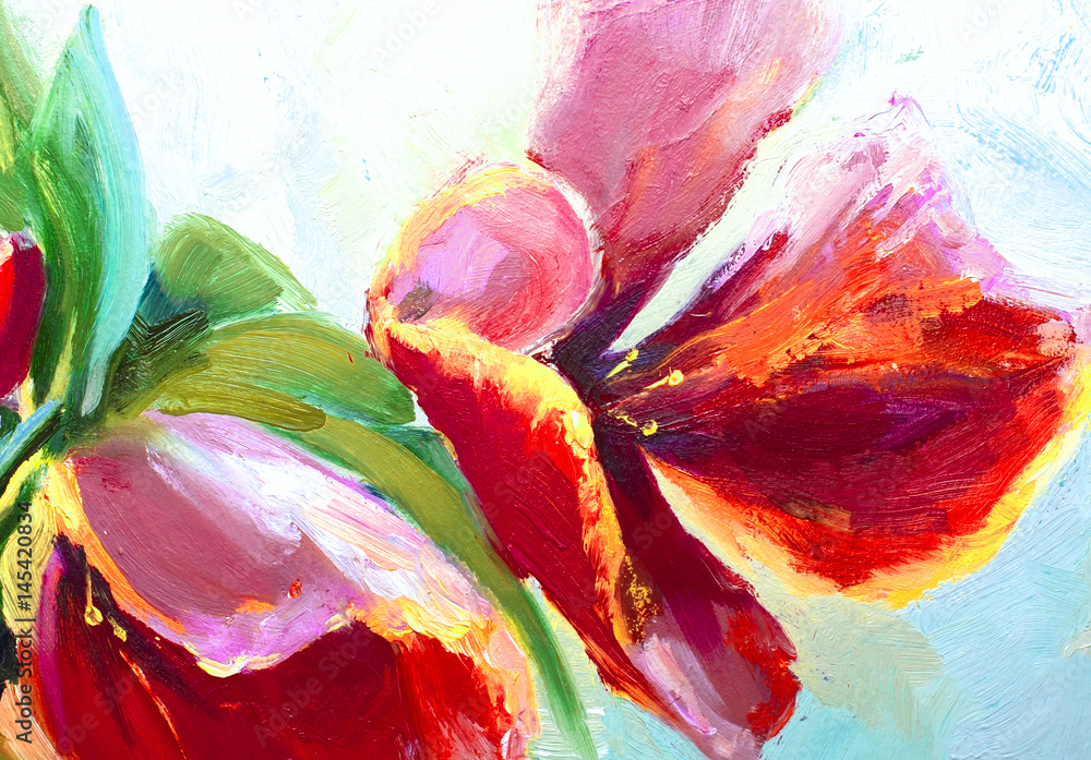 Fototapeta Malowane kolorowe kwiaty. Impresjonizm