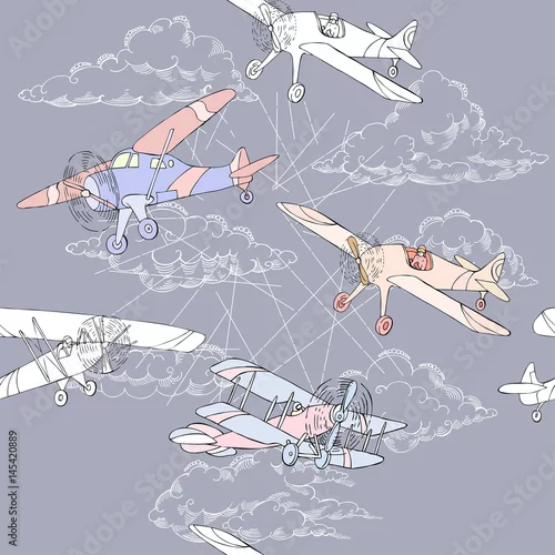 Tapety Seaml Colours Airplanes-15