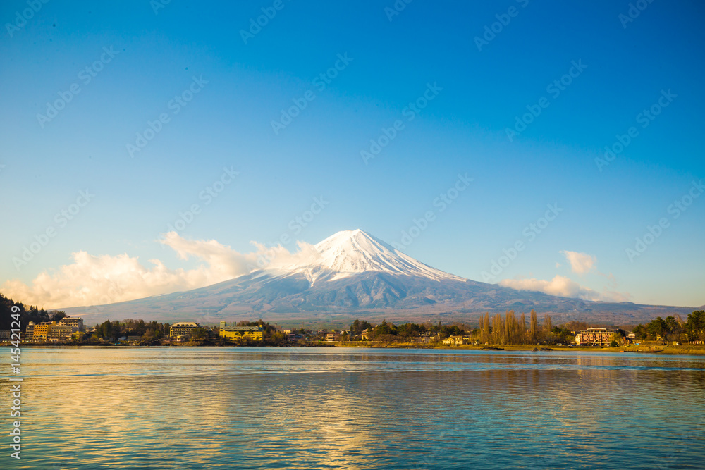 Fuji mountain landscape blue sky