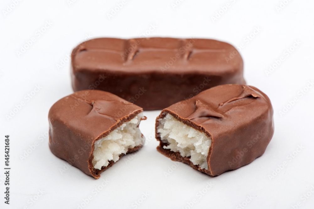 chocolate bar with coconut inside chocolate bar with coconut inside