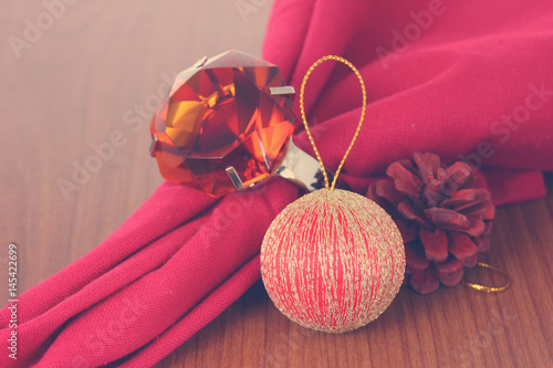 Christmas decorations with topaz ring. photo