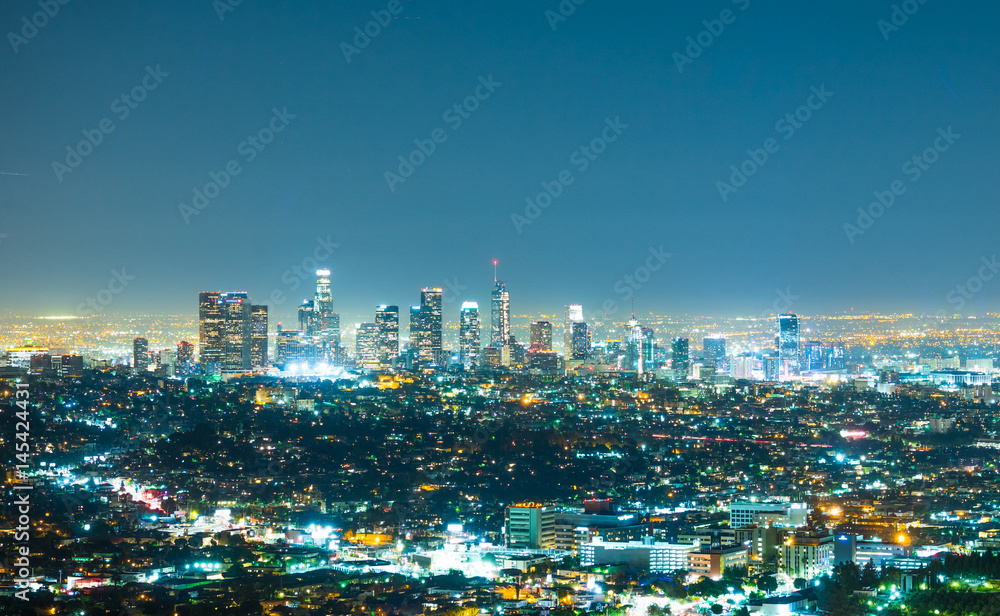 View of Los Angeles Skyline at night
