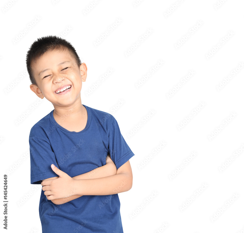 Asian kid smiling, isolated on white background Asian kid smiling, isolated on white background