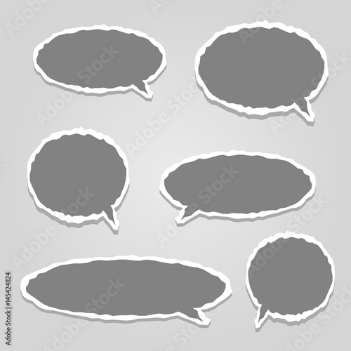 paper vector dialog clouds