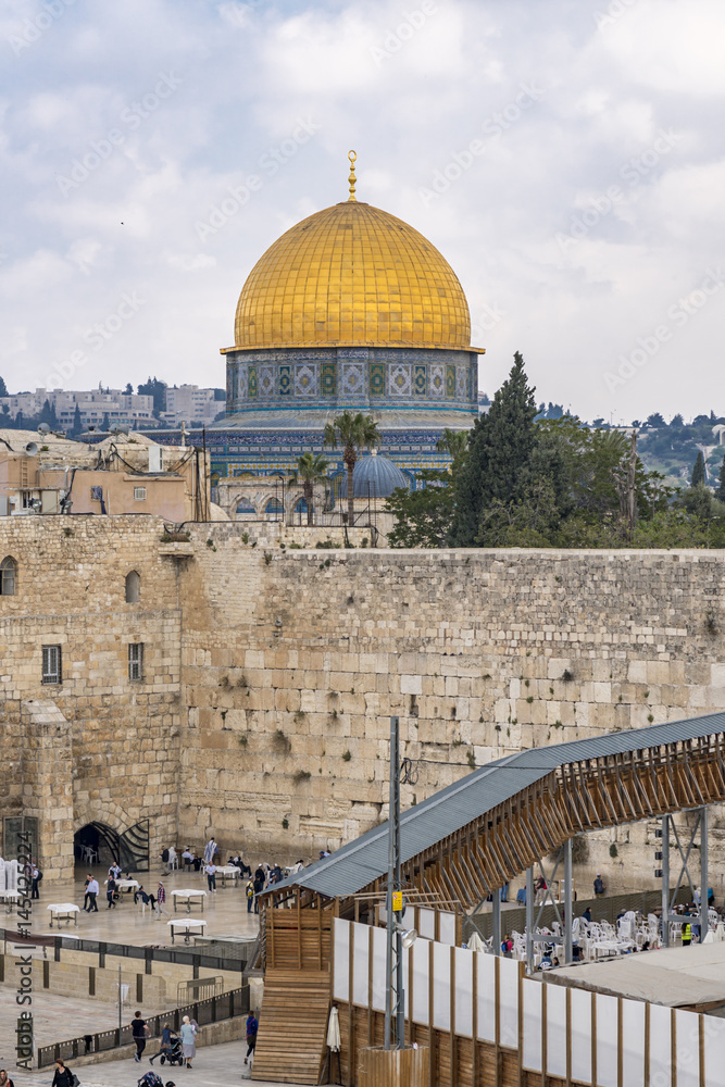 Obraz premium Islamic Architecture, Dome of the Rock, Felsendom, Jerusalem